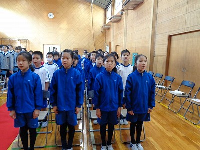 3 15金 卒業式総練習 理科クイズ 京都文教短期大学付属小学校